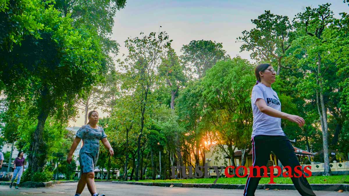 Getting some exercise in one of Saigon's downtown parks Getting some exercise in one of Saigon's downtown parks
